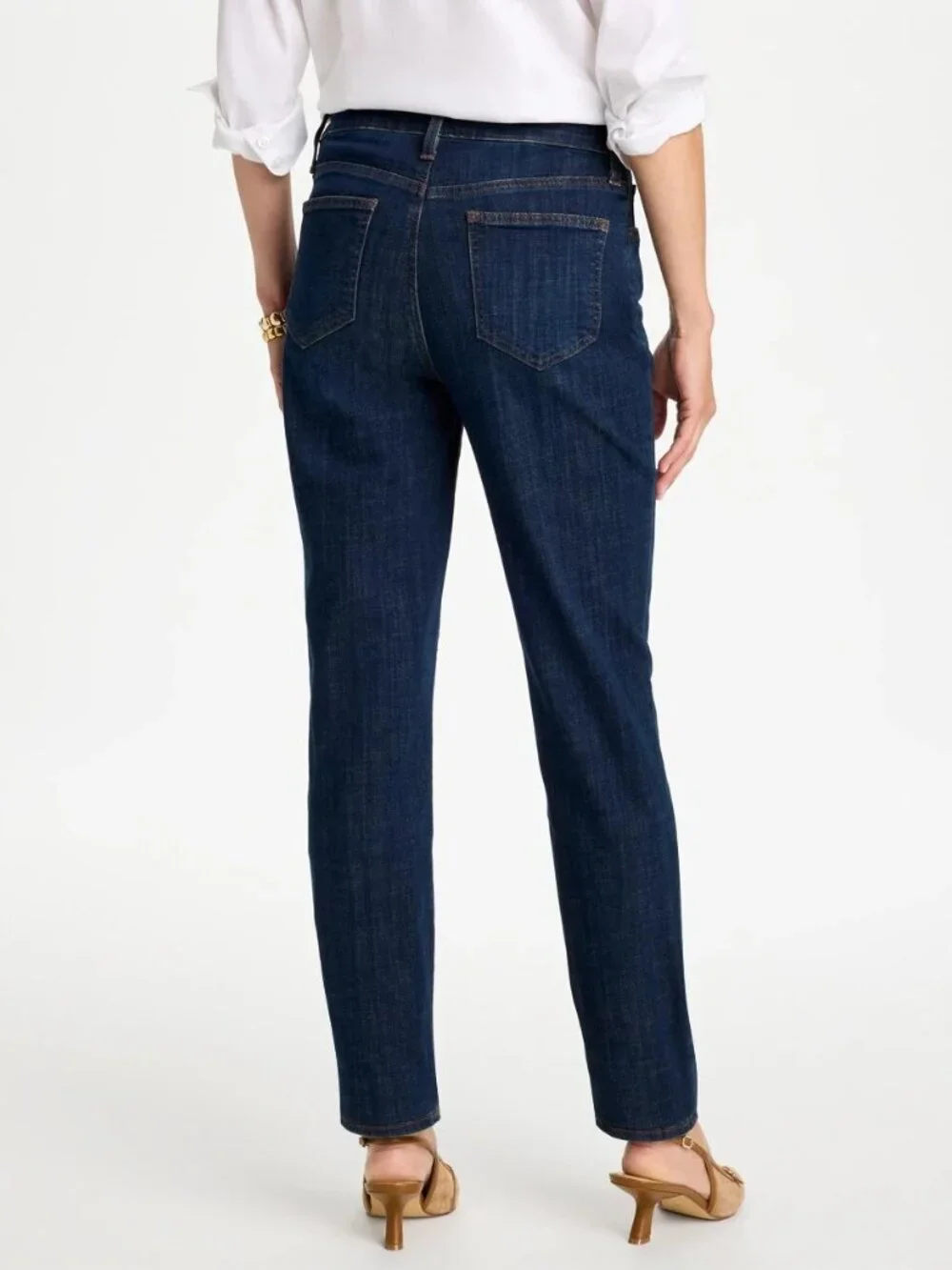 2/$30 Chico's Girlfriend Slim Ankle Jeans Dark Sapphire Indigo 16 #A3985